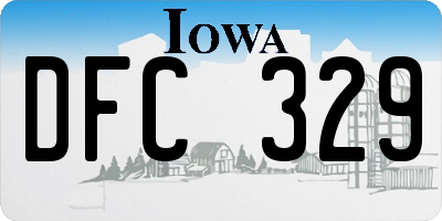 IA license plate DFC329