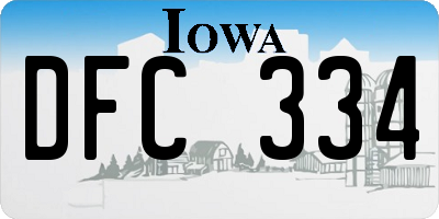 IA license plate DFC334