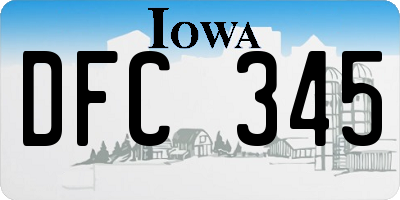 IA license plate DFC345