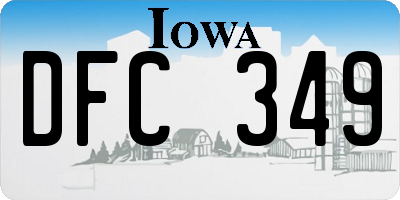 IA license plate DFC349