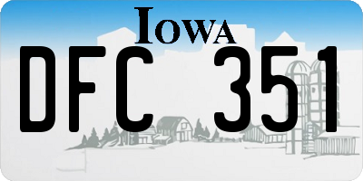 IA license plate DFC351