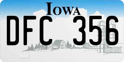 IA license plate DFC356