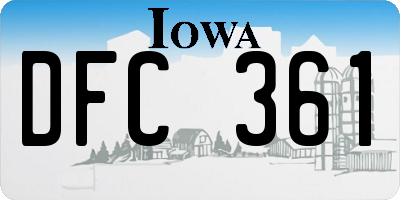 IA license plate DFC361