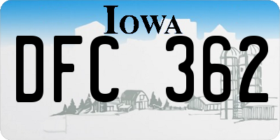 IA license plate DFC362