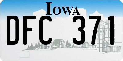 IA license plate DFC371
