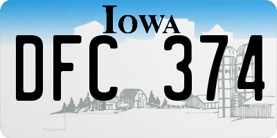 IA license plate DFC374