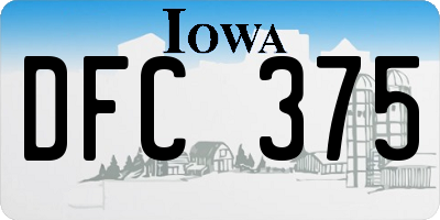 IA license plate DFC375