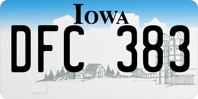 IA license plate DFC383