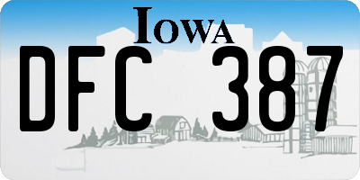 IA license plate DFC387
