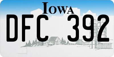 IA license plate DFC392