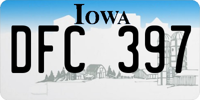 IA license plate DFC397