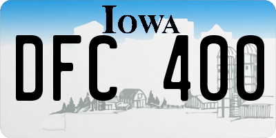 IA license plate DFC400