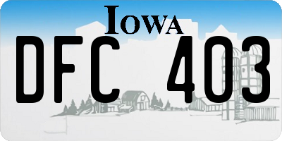 IA license plate DFC403