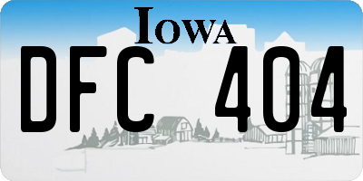 IA license plate DFC404