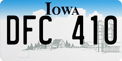 IA license plate DFC410