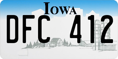 IA license plate DFC412