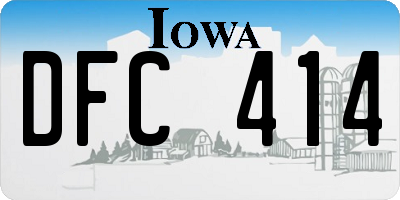 IA license plate DFC414
