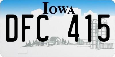 IA license plate DFC415