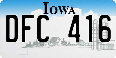 IA license plate DFC416