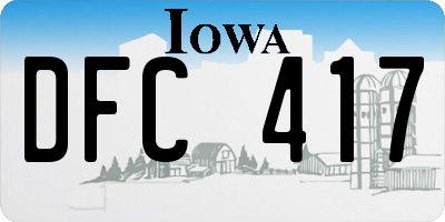 IA license plate DFC417