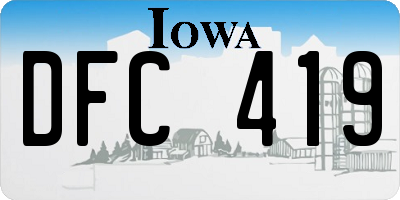 IA license plate DFC419