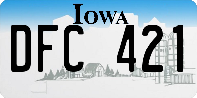 IA license plate DFC421