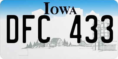 IA license plate DFC433