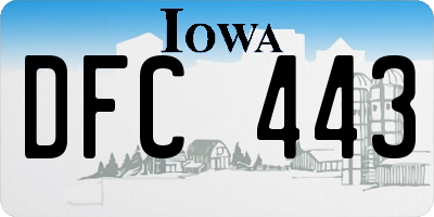 IA license plate DFC443