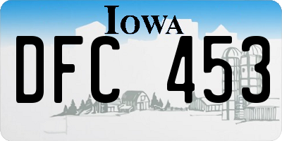 IA license plate DFC453