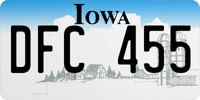 IA license plate DFC455