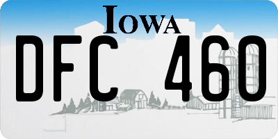 IA license plate DFC460