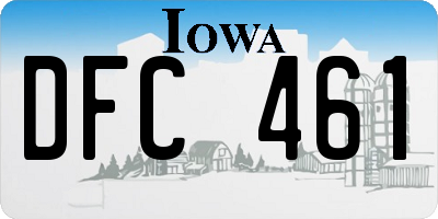 IA license plate DFC461