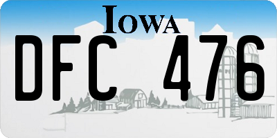 IA license plate DFC476