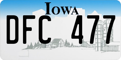 IA license plate DFC477