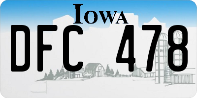IA license plate DFC478