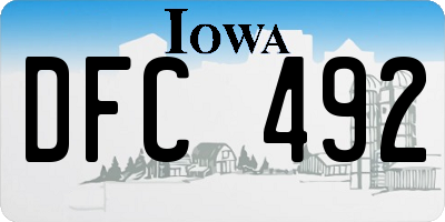 IA license plate DFC492