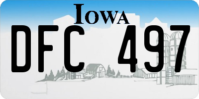 IA license plate DFC497