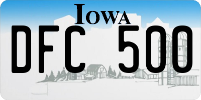 IA license plate DFC500