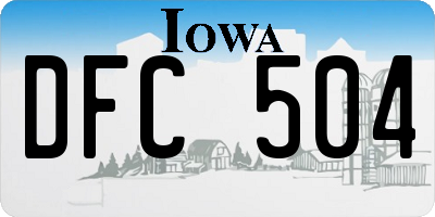 IA license plate DFC504