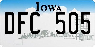 IA license plate DFC505