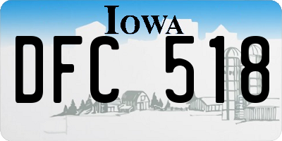 IA license plate DFC518