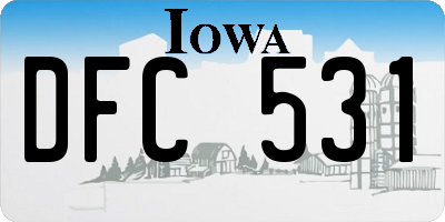 IA license plate DFC531