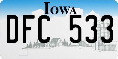 IA license plate DFC533