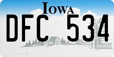 IA license plate DFC534