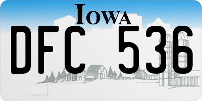 IA license plate DFC536