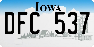 IA license plate DFC537
