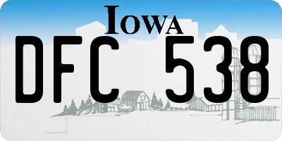 IA license plate DFC538