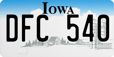 IA license plate DFC540