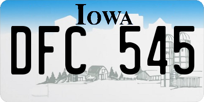 IA license plate DFC545