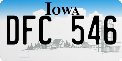 IA license plate DFC546